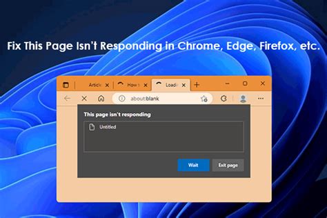 Fix This Page Isnt Responding In Chrome Edge Firefox Etc