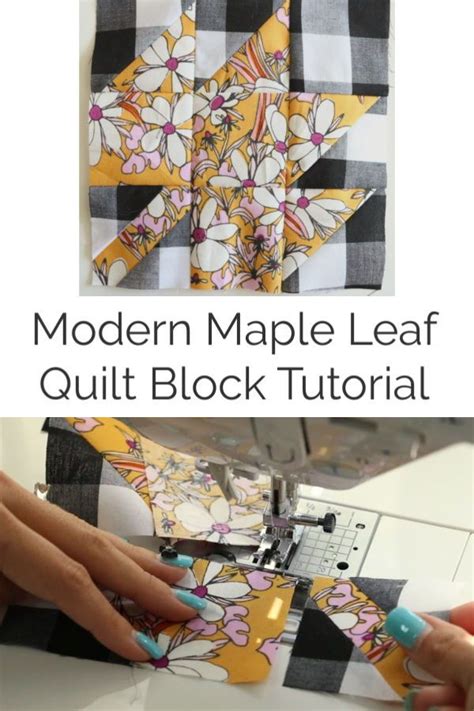 The Modern Maple Leaf Quilt Block Is Being Sewn