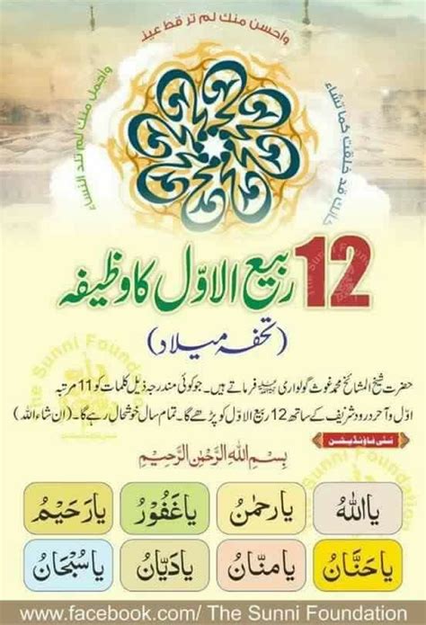 12 Rabi Ul Awal Ka Wazifa