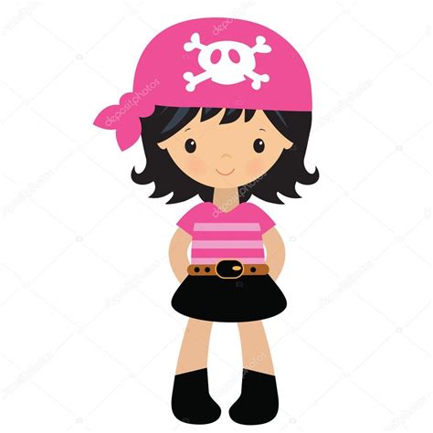 Cute Pirate Girl Vector Illustration Stock Vector Image By ©clipartlana