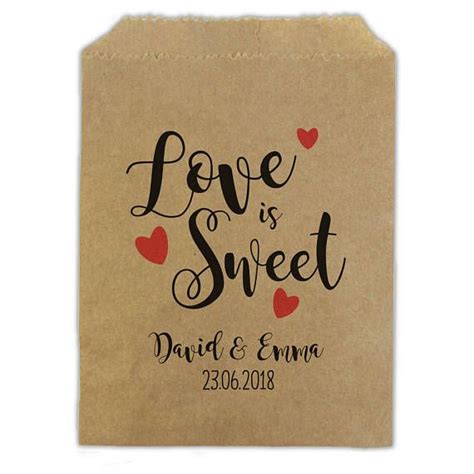 Personalised Wedding Love Is Sweet Bags Hearts Etsy Love Is Sweet