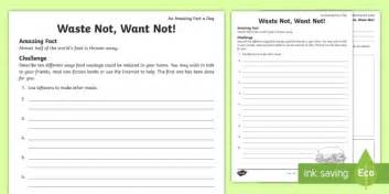 Waste Not Want Not Waste Activity Primary Resource