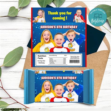 Funsquad Candy Bar Label Customizable Template Diy Bobotemp