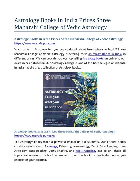 Ppt Astrology Books In India Prices Shree Maharshi College Of Vedic