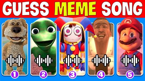 🎵 Guess Meme Song 🎙️🔥 Digital Circus Skibidi Toilet Cosita Mario