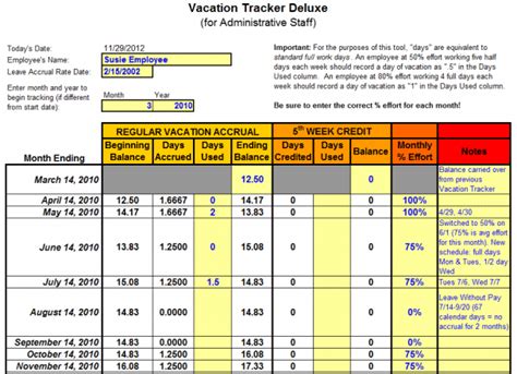 9+ Employee Vacation Tracker Templates - Excel Templates