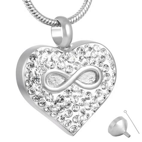 8325 Infinity Love Cremation Jewelry For Ashes Eternity Memory Urn Keepsake Necklace Shiny Dark