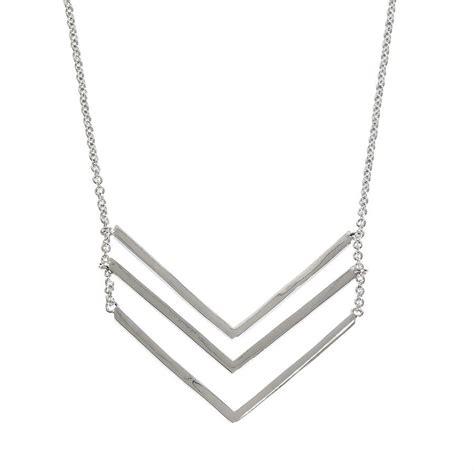 Triple Chevron Layering Necklace Chevron Pendant Necklace Layered