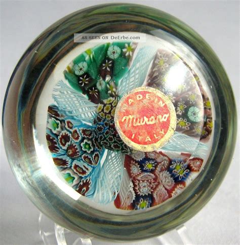 Briefbeschwerer Paperweight Murano Paneled Millefiori Extrem Rar