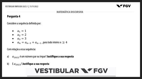 Matem Tica Fgv Q Discursiva Youtube