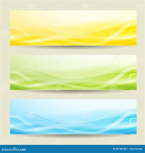 Set Of Three Abstract Banners Stock Vector Illustration Of Frame