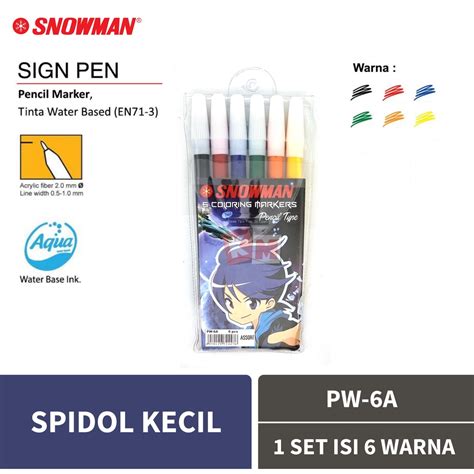 Jual Spidol Kecil Snowman Pw A Set Isi Warna Pencil Coloring