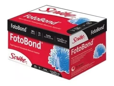 Papel Bond Carta Scribe Fotobond Caja Hojas Blancas