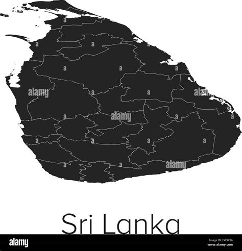 Sri Lanka Map Vector Illustration Silhouette Outline Sri Lanka