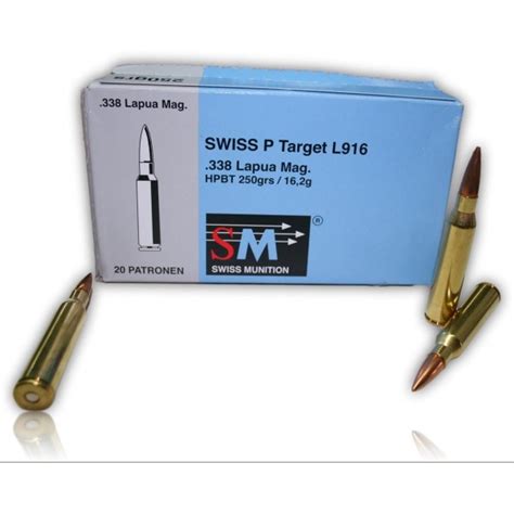 Munition 338 Lapua Magnum Ruag Hpbt 250 Gr Bte 20