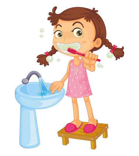 Girl Brushing Teeth Clip Art