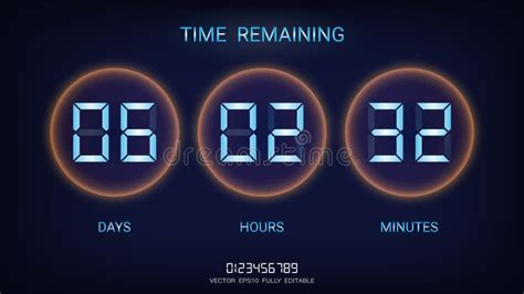 Countdown Timer Remaining Or Clock Counter Scoreboard With Days Hours