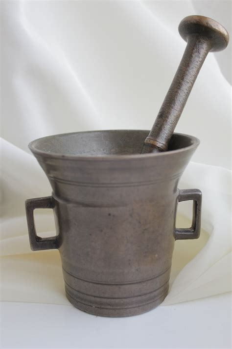 Antique Xix C Large Brass Swedish Mortar And Pestle Etsy