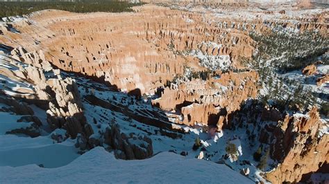 Hoodoos Of Bryce Canyon In Winter On Sunny Day Inspiration Point