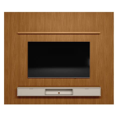 Painel Ripado Para Tv Pol Bancada Cm Premium Plus L Nature