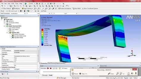 Ansys Workbench Static Structural Analysis Force Load Youtube