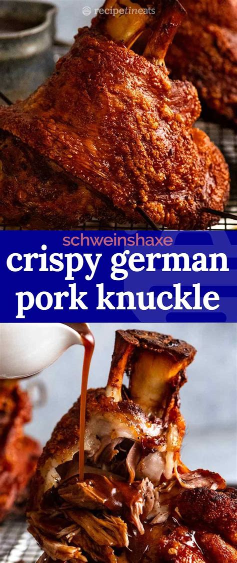 Crispy German Pork Knuckle Schweinshaxe With Beer Gravy Recipe