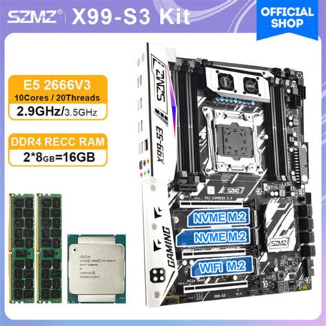 SZMZ X99 S3 Motherboard Set Combo With Xeon E5 2666 V3 CPU And 2 8GB