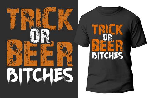 Trick Or Beer Halloween T Shirt Design Graphic By Rahnumaat