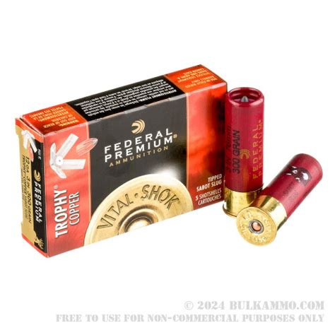 5 Rounds Of Bulk 12ga Ammo By Federal 300 Gr Sabot Slug