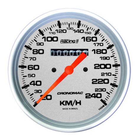 Velocímetro Mecânico 100mm 240 km h Cronomac Linha Racing ll