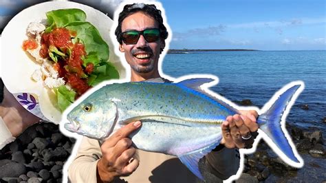 Catch And Cook Our Biggest Omilu Trevally Hawaii Fishing And