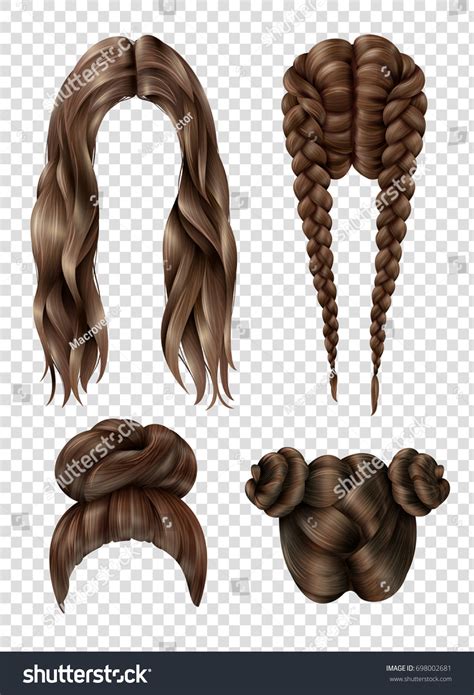 Female Hairstyles Set Including Long Flowing Stock Vector Royalty Free