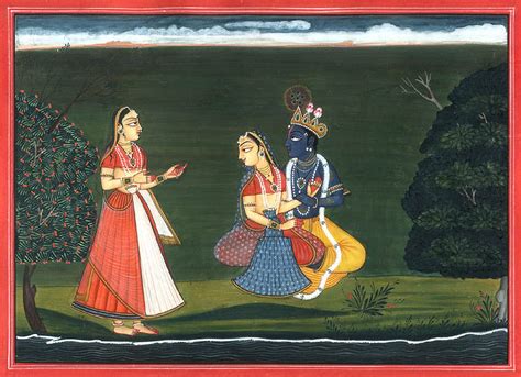 Krishna With Radha And Gopi Gita Govinda Series Exotic India Art