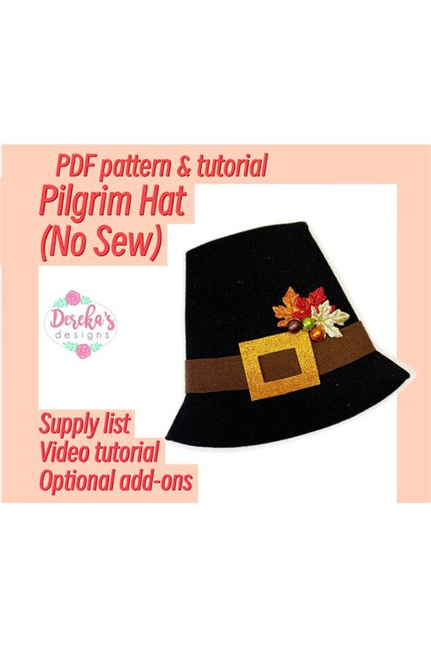 Pilgrim Hat Pattern (No Sew)- Digital Download — Dereka's Designs