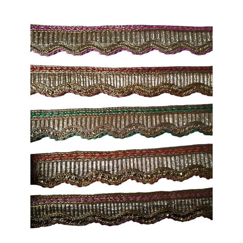 Golden Polyester Zari Lace For Garments Width Inch At Rs