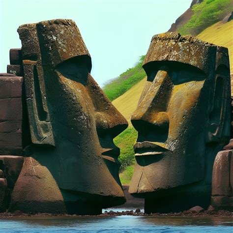 Premium AI Image | Easter Island statues