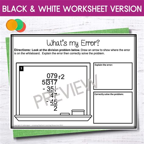 Error Analysis Long Division with Remainders Google Slides , Task Cards
