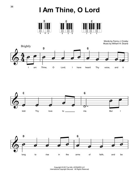 thine  lord  fanny  crosby sheet   super easy piano