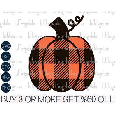 Buffalo Plaid Pumpkin Svg Pumpkin Svg Halloween Svg Thank Inspire