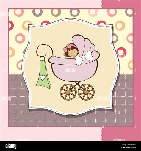 baby girl announcement card Stock Vector Image & Art - Alamy