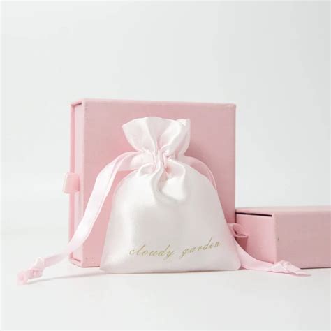 Bolsas De Sat N De Seda Rosa Personalizadas Para Joyer A Bolsa Con Cord