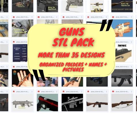 Guns Stl File Gun Stl 3d Printing Guns Pack 3d Model Print Ready 3d Model Stl Files Etsy Uk