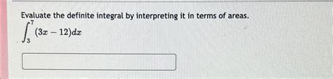 Solved Evaluate The Definite Integral By Interpreting It In