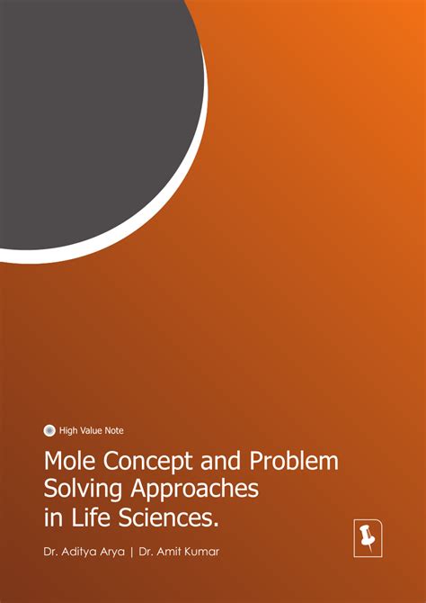 (PDF) Mole Concept and Problems Solving Approaches in Life Sciences.