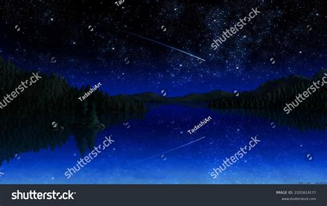 Beautiful Fantasy Anime Night Sky Stars Stock Illustration 2201614177 ...