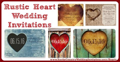 Rustic Country Hearts Wedding Invitations - Rustic Country Wedding ...