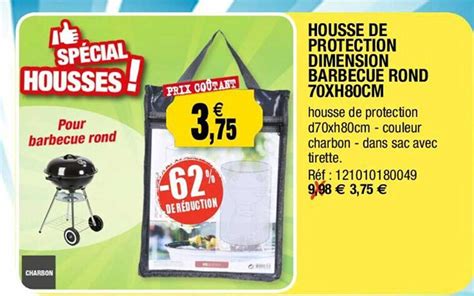 Promo Housse De Protection Dimension Barbecue Rond 70xh80cm 62 De