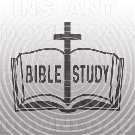 Bible Study With Open Bible And Christian Cross Svg Etsy