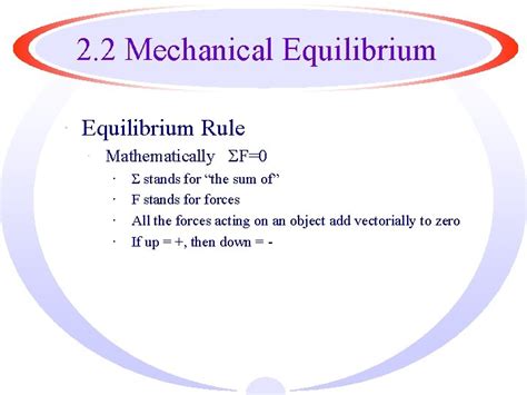 Chapter 2 Notes Mechanical Equilibrium Mechanical Equilibrium Things