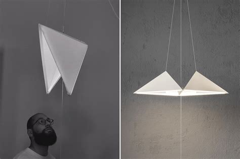 Origami Lamp Looks Like Two Hanging Pyramids But Is Really Inspired By A Lizards Head Designlab